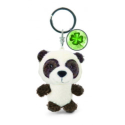 Schlüsselanhänger Panda mit Anhänger "Kleeblatt" 